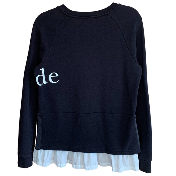 EUC, Kate Spade NY Sz M Women’s Long Sleeve Black/White Sweatshirt w/Ruffle - Picture 3 of 15
